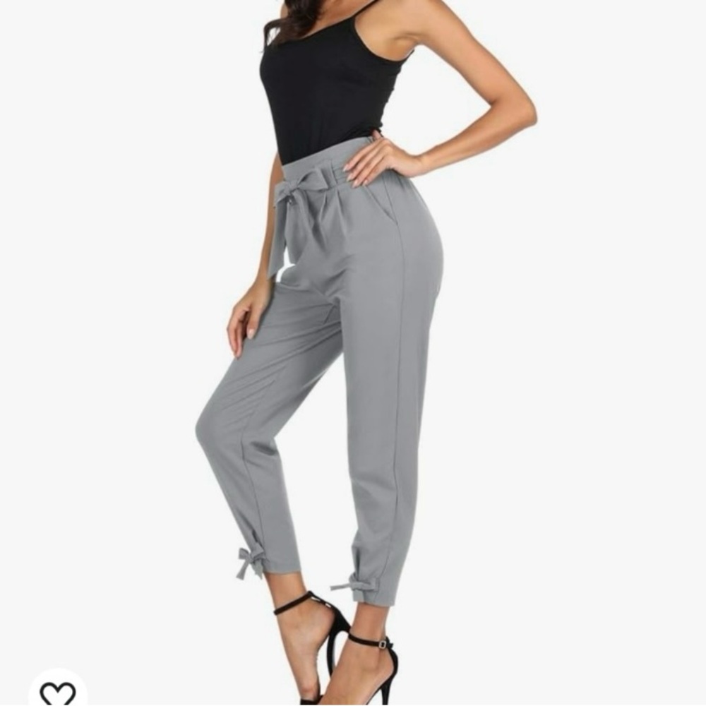 NWT Grace Karin 2XL Gray Paper Bag Pants - Picture 3 of 9